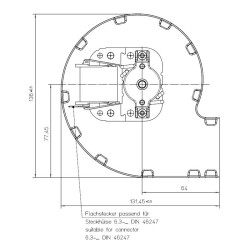 Dimension ventil EBM vue de dessus