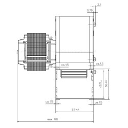 Dimension bouche ventil EBM